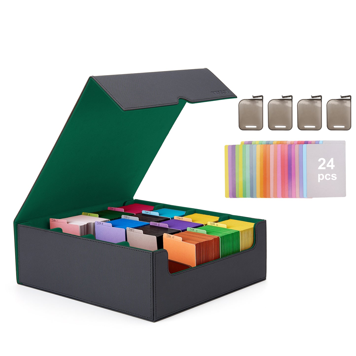 4 Row Card Storage with clip dividers