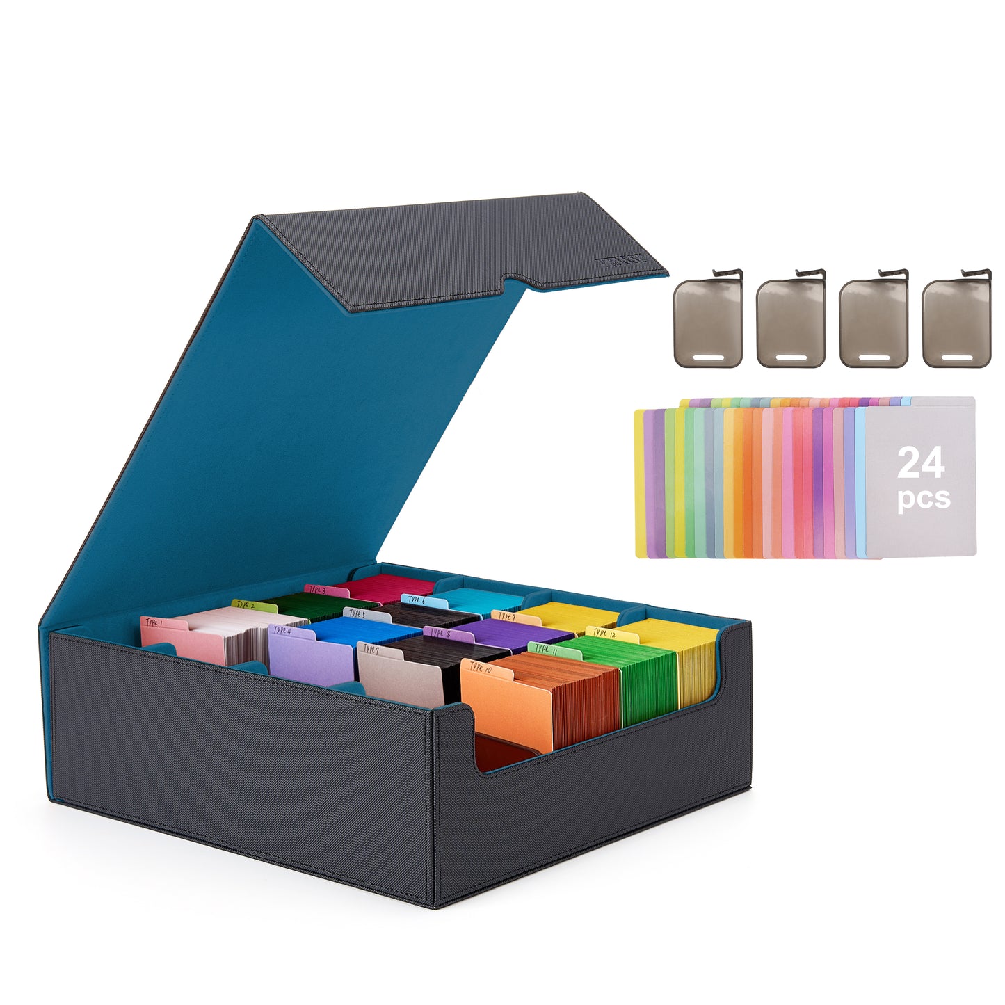 4 Row Card Storage with clip dividers
