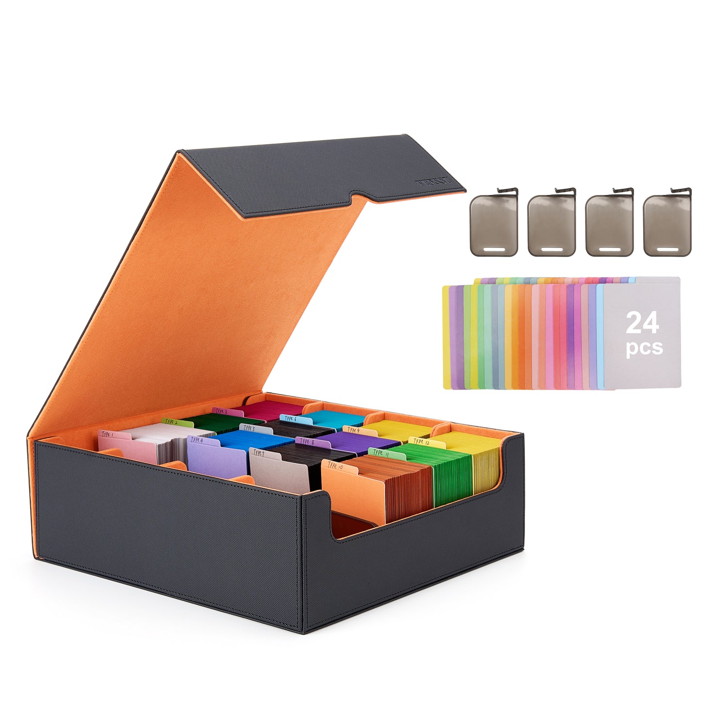 4 Row Card Storage with clip dividers