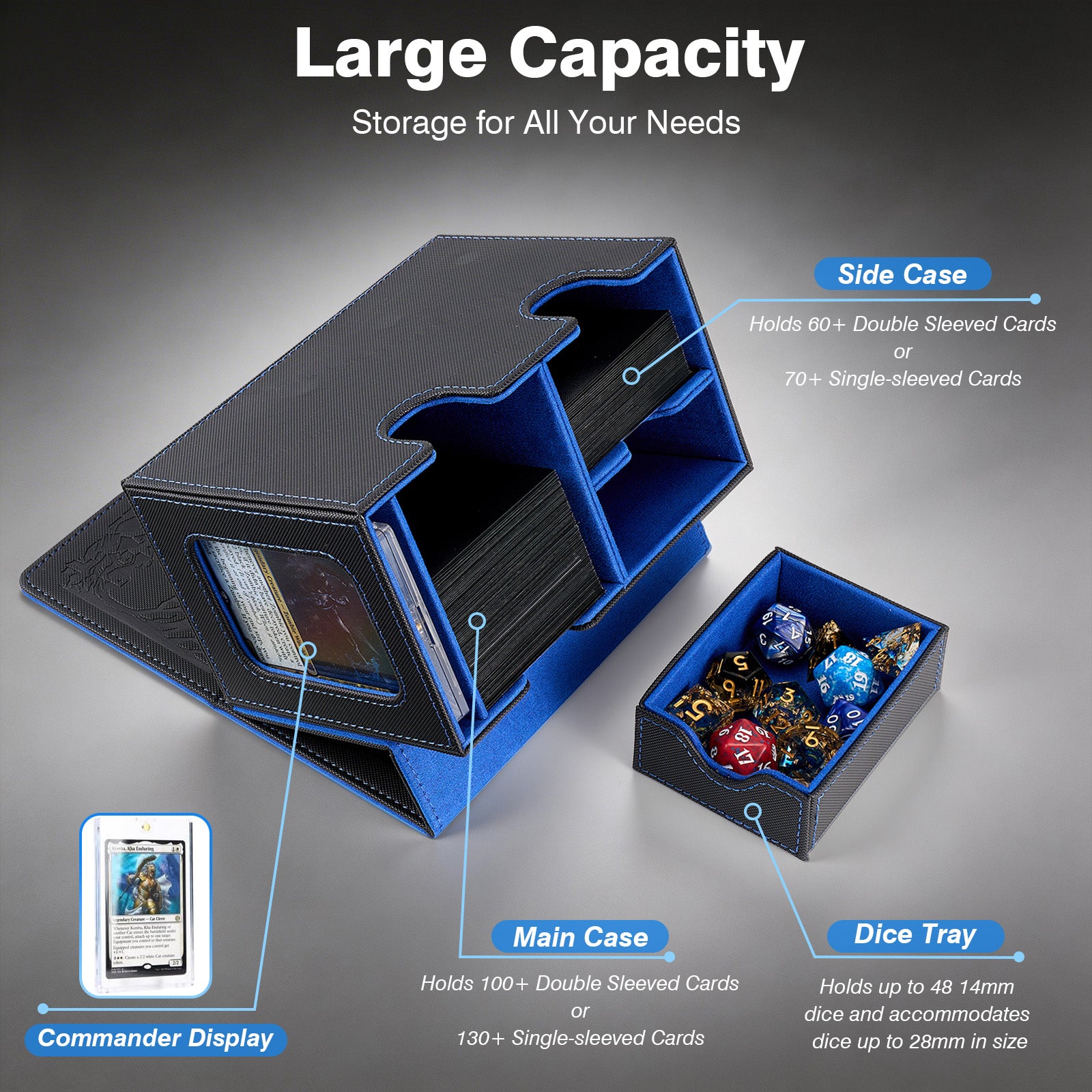 MTG Themed Commander Deck Box with Dice Tray