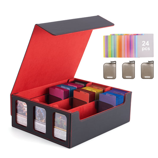 3 Row Card Storage with clip dividers and windows