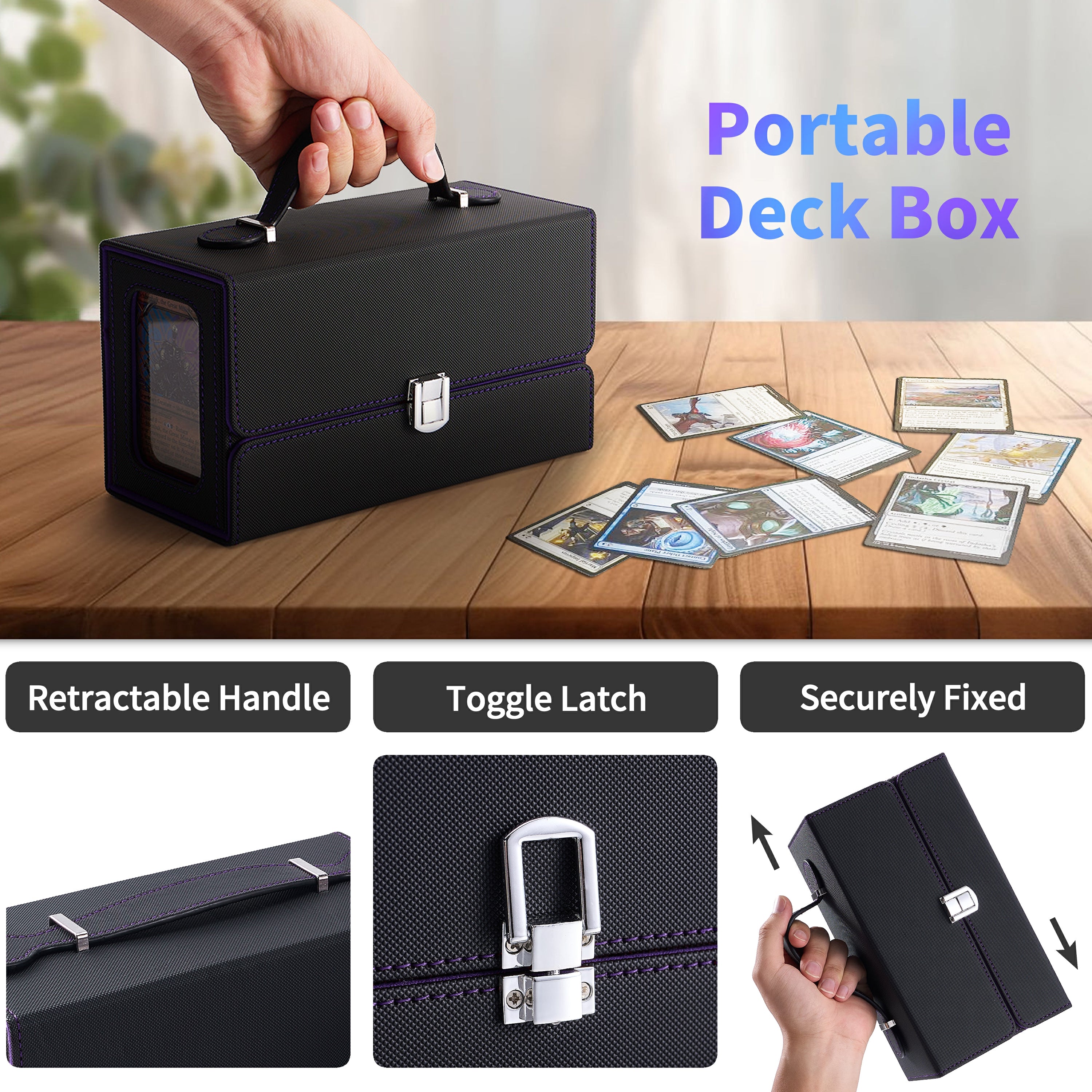 3 in 1 Card Carrying Case Fits 200+ Double-sleeved