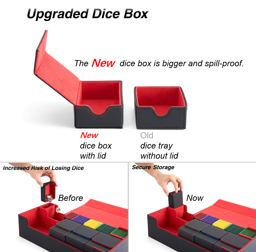 Compatible with 5 Display Card Deck Boxes with Playmat and Dice Box(only large box )