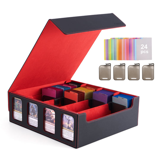 4 Row Card Storage with clip dividers and windows