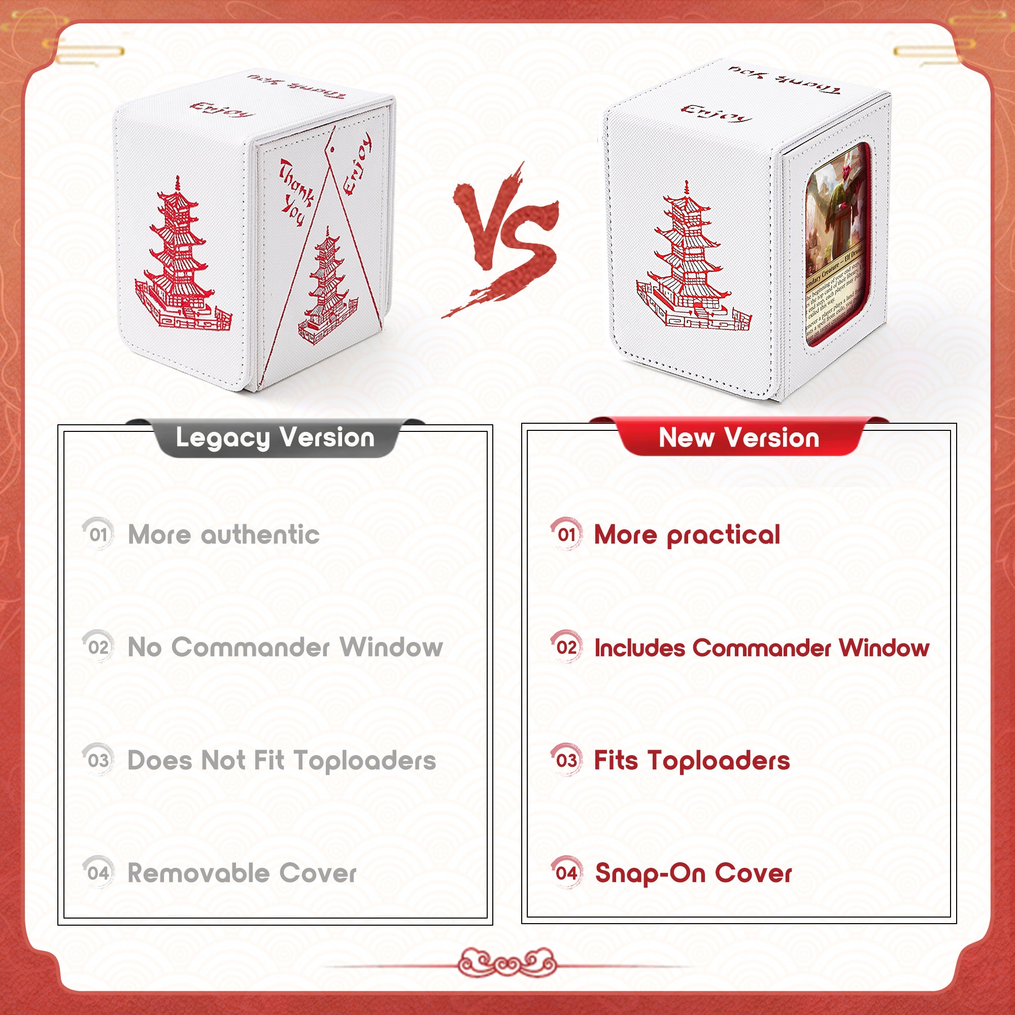 Chinese Takeout Deck Box with Commander Display Window