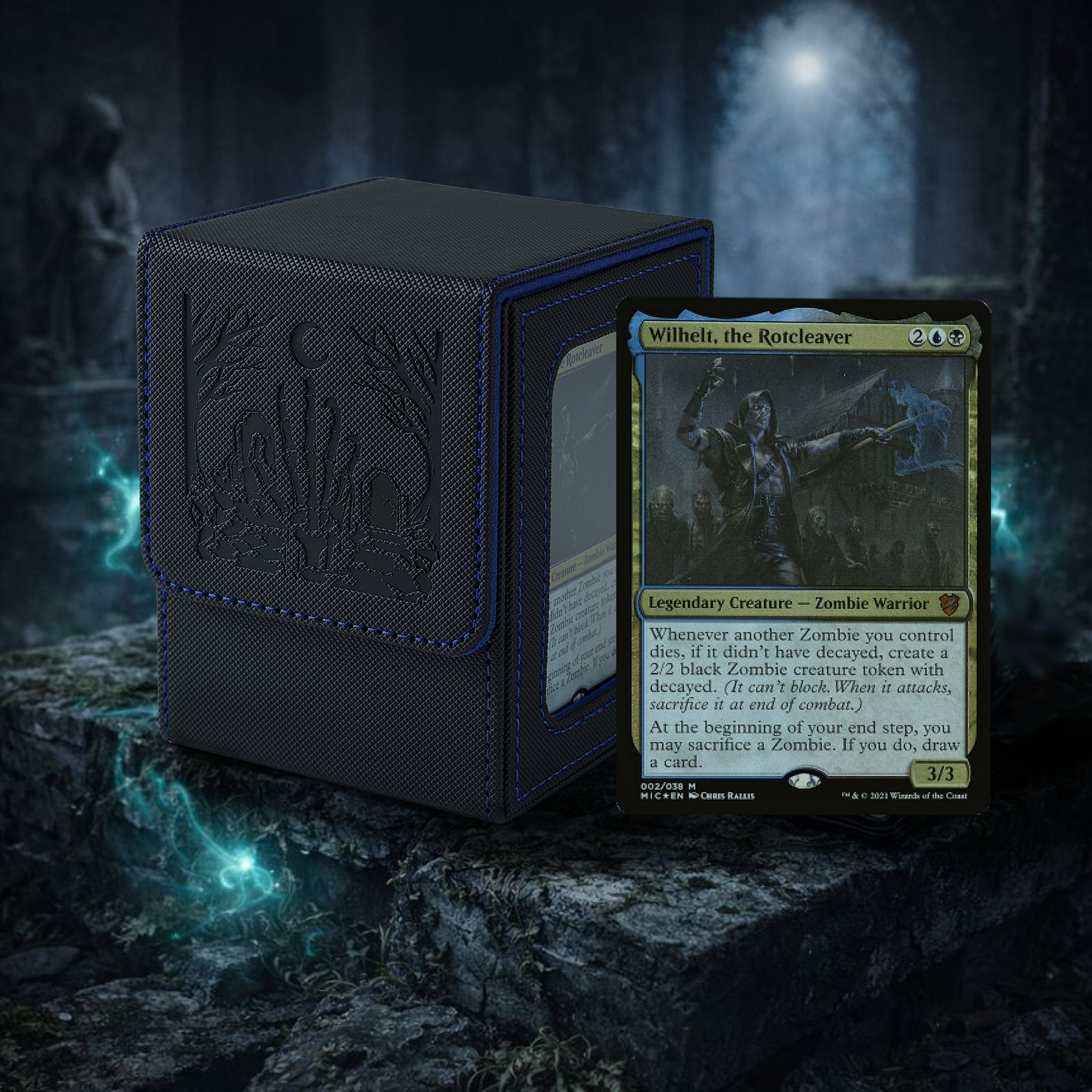 Embossed Design MTG Deck Box with Commander Display