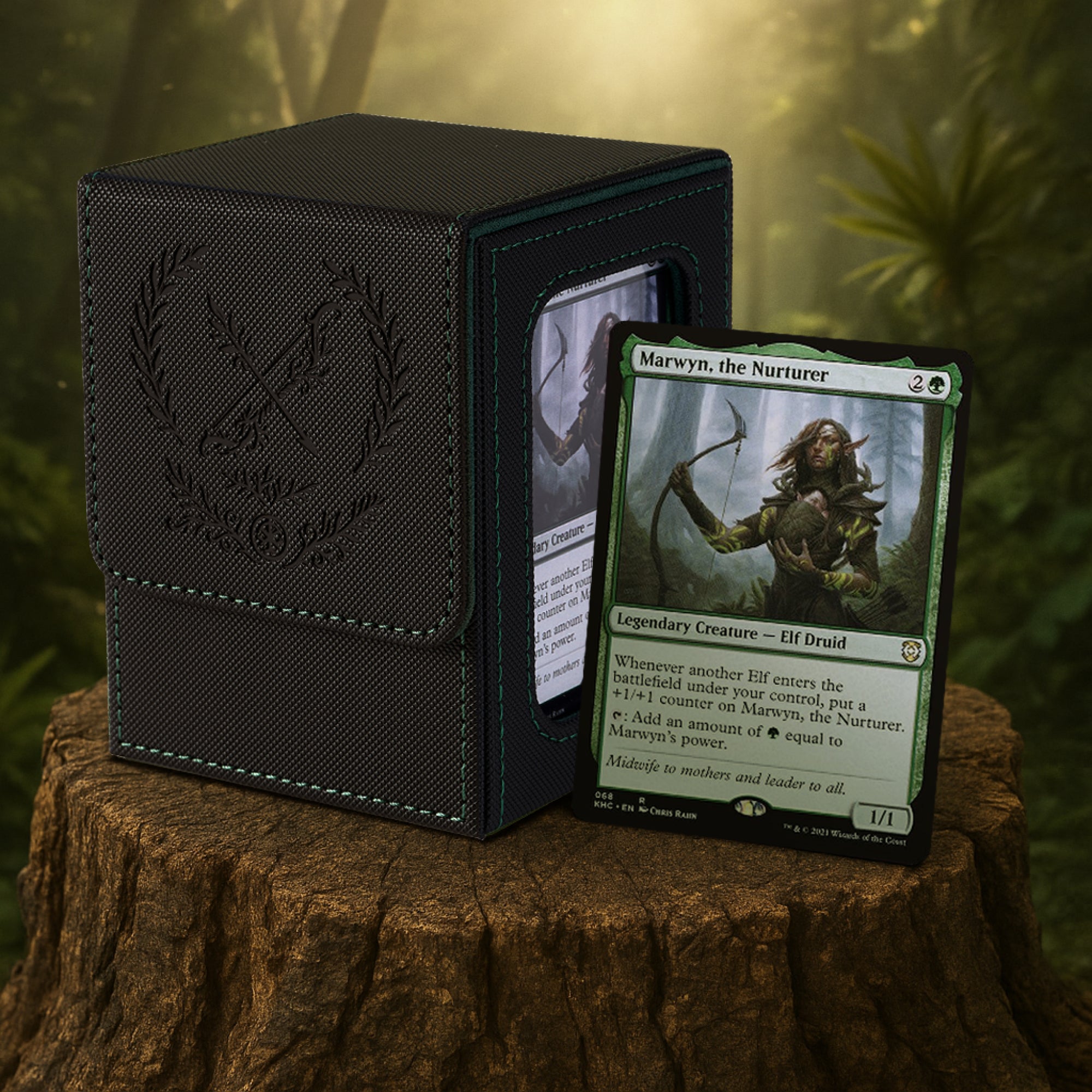 Embossed Design MTG Deck Box with Commander Display