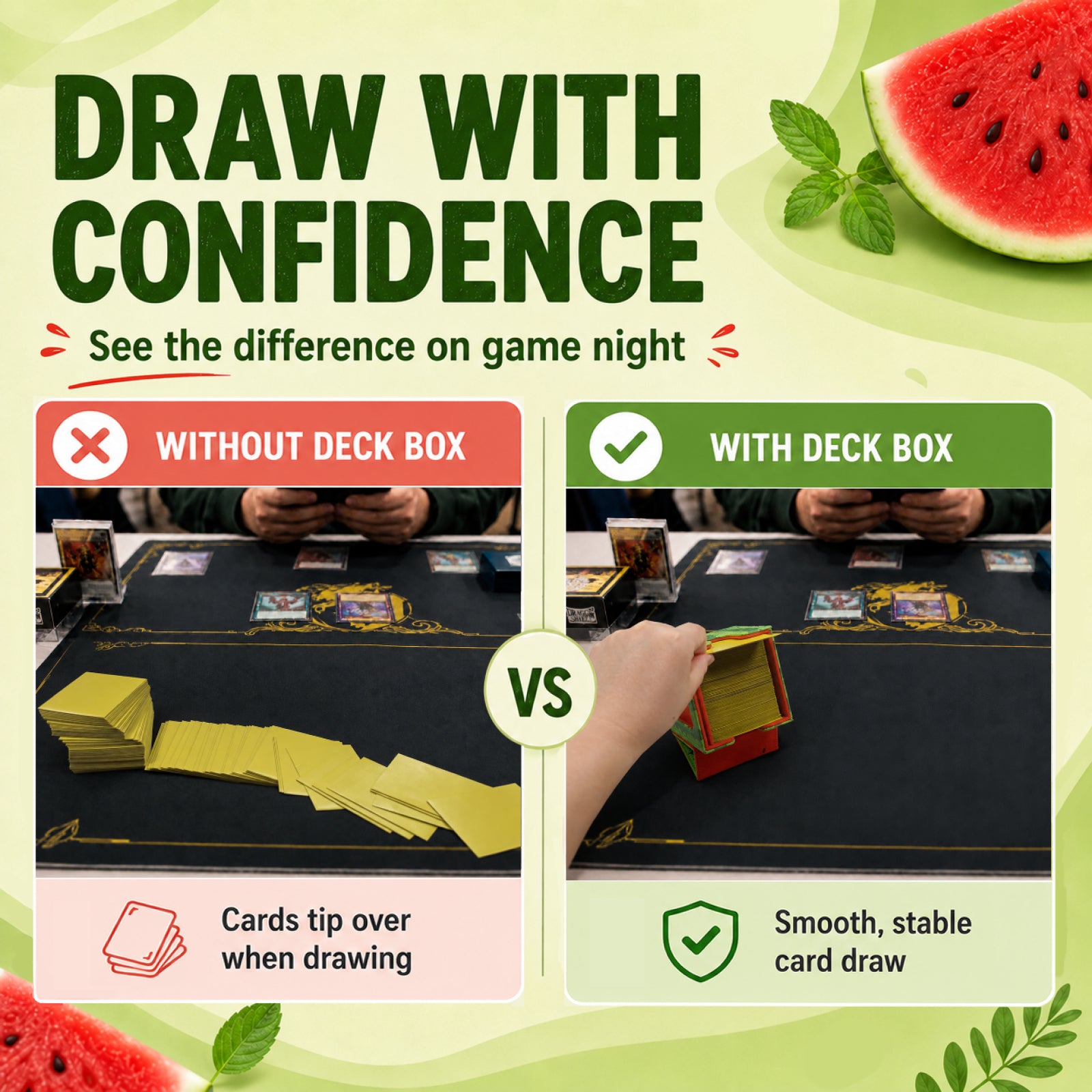 Watermelon Themed Deck Box with Commander Display Window