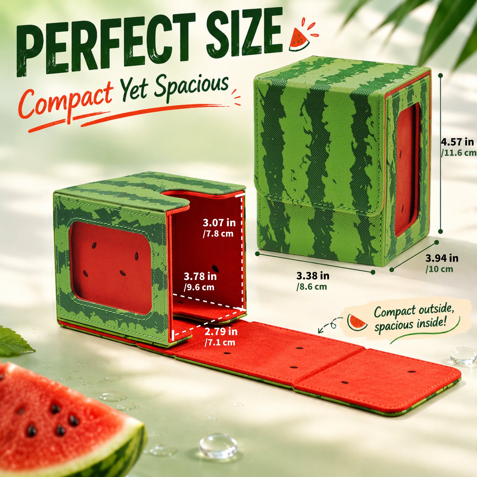 Watermelon Themed Deck Box with Commander Display Window